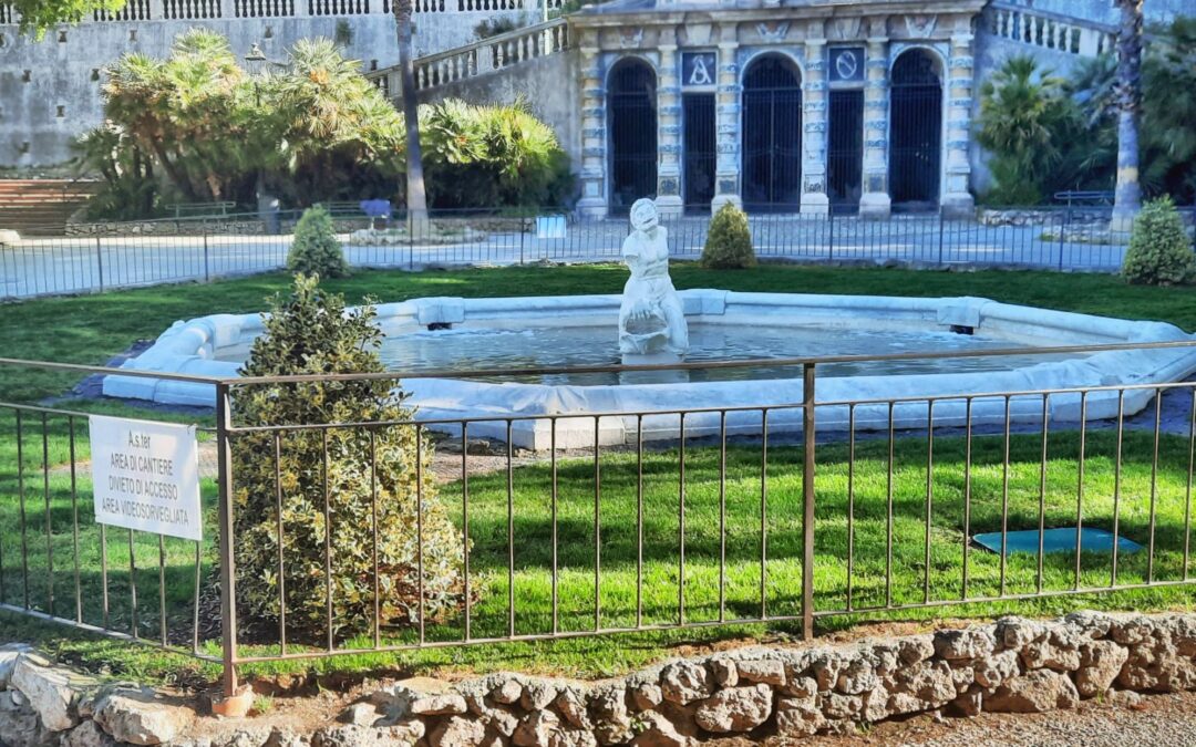 Il restauro della fontana del Nettuno a Villa Scassi